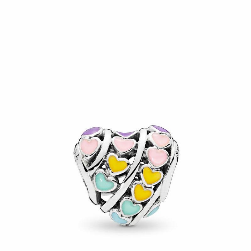 Pandora Australia Rainbow Hearts Charm - Sterling Silver | EZQOLS178